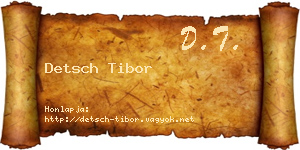 Detsch Tibor névjegykártya